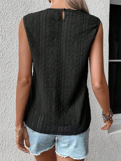 Lace Eyelet Sleeveless Top for Stylish Summer Wear - Selvanelle