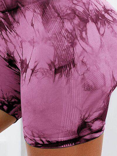 Tie-Dye High Waist Active Shorts for Women Workout Gear - Selvanelle