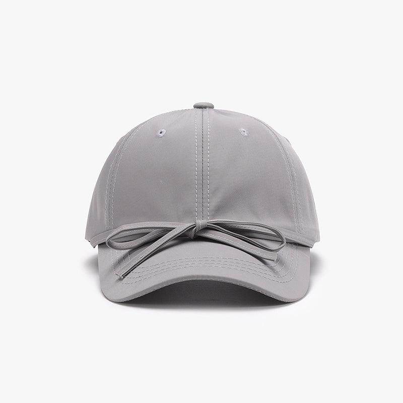Tied Bow Cotton Baseball Cap for Stylish Summer Wear - Selvanelle