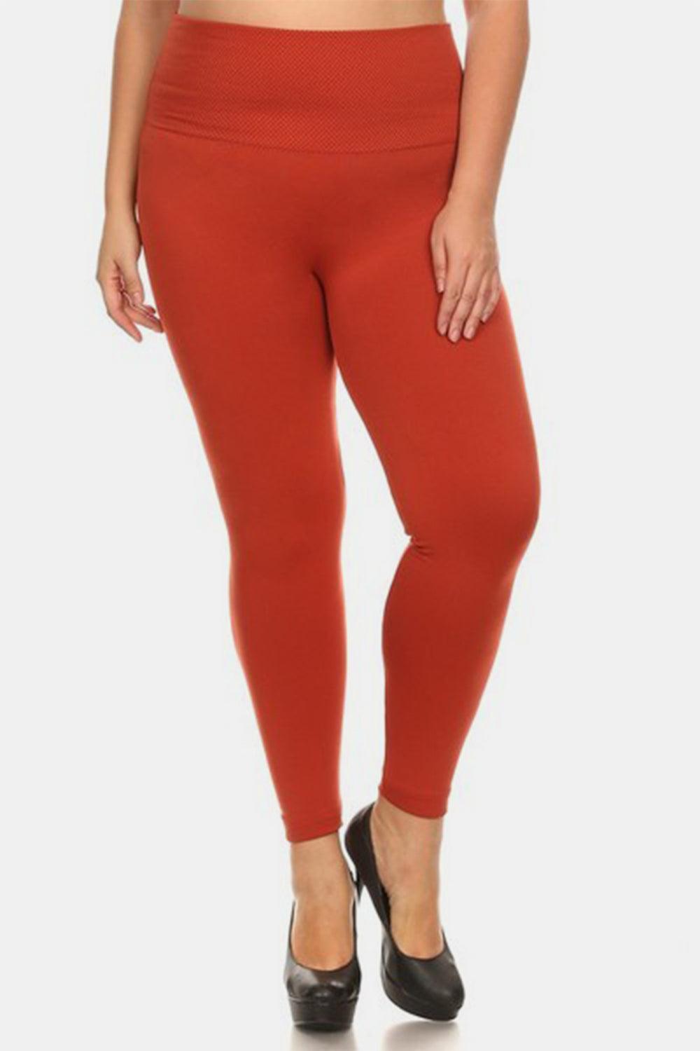 Yelete Full Size Seamless High Waist Fleece Leggings for Women