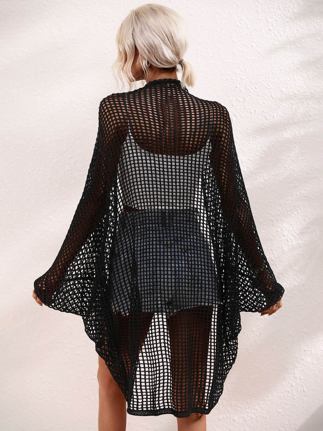 Openwork Open Front Longline Cover Up - Selvanelle