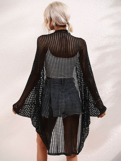 Openwork Open Front Longline Cover Up - Selvanelle