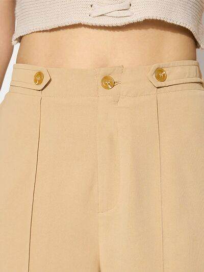 Wide Leg Pants with Pockets for Women in Opaque Style - Selvanelle