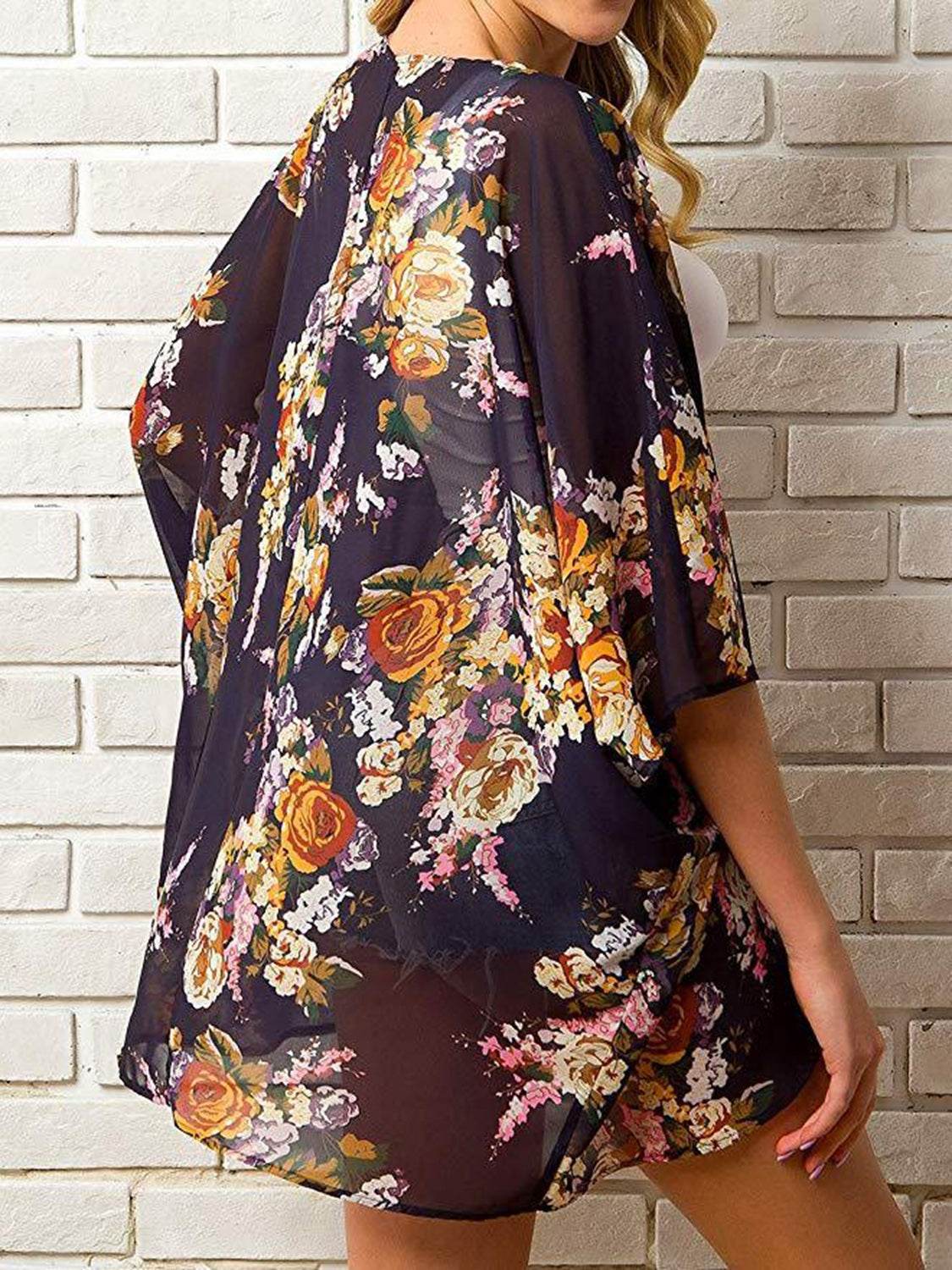 Open Front Half Sleeve Cover-Up - Selvanelle