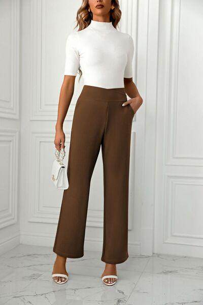 High Waist Straight Leg Pants for Women in Various Sizes - Selvanelle