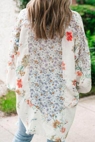 Floral Collared Neck Long Sleeve Shirt for Women Fashion - Selvanelle