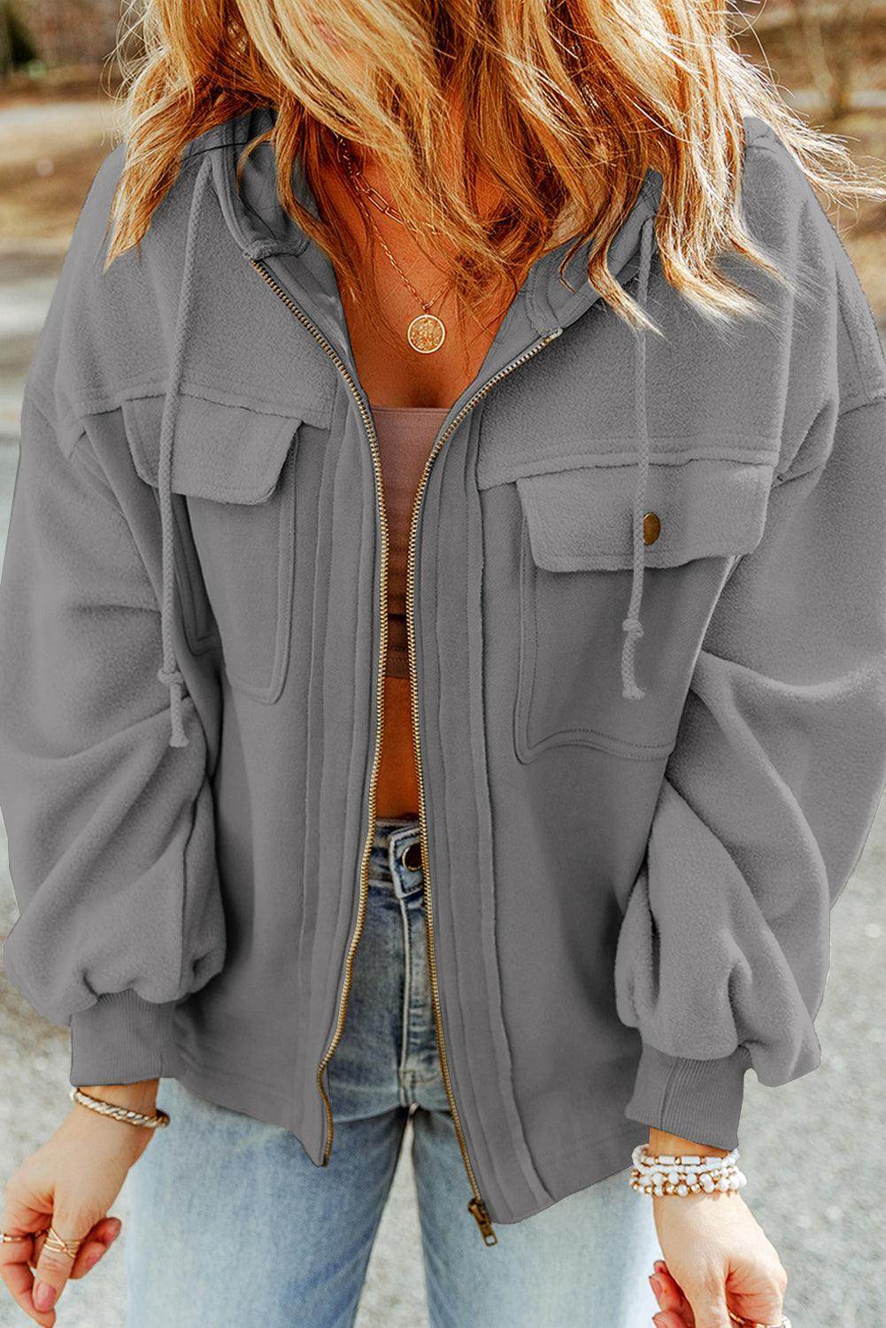Zip-Up Drawstring Hooded Jacket for Men and Women - Selvanelle