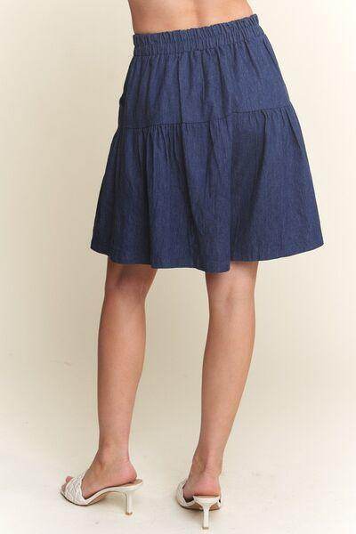 ADORA Elastic Waist Wide Leg Denim Shorts for Women - Selvanelle