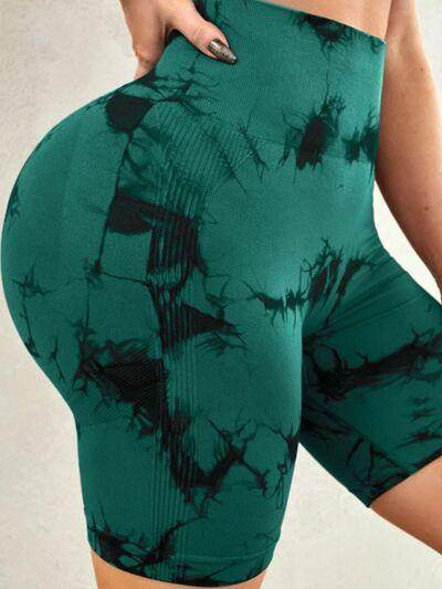 Tie-Dye High Waist Active Shorts for Women Workout Gear - Selvanelle