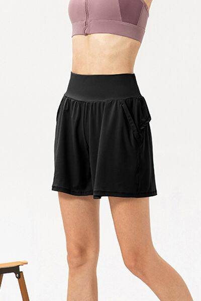 Pocketed Elastic Waist Active Shorts for Comfort and Style - Selvanelle