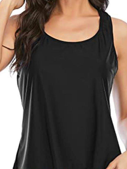 Cutout Printed Round Neck Three-Piece Swim Set - Selvanelle