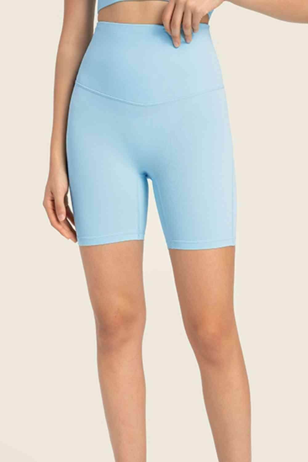 Millennia Seamless High-Rise Wide Waistband Biker Shorts - Selvanelle