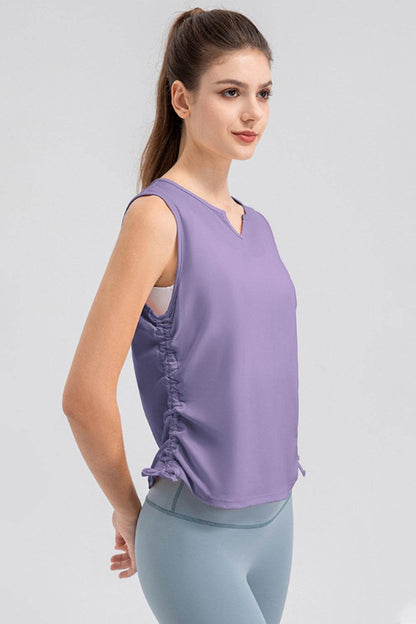Notched Wide Strap Active Tank - Selvanelle