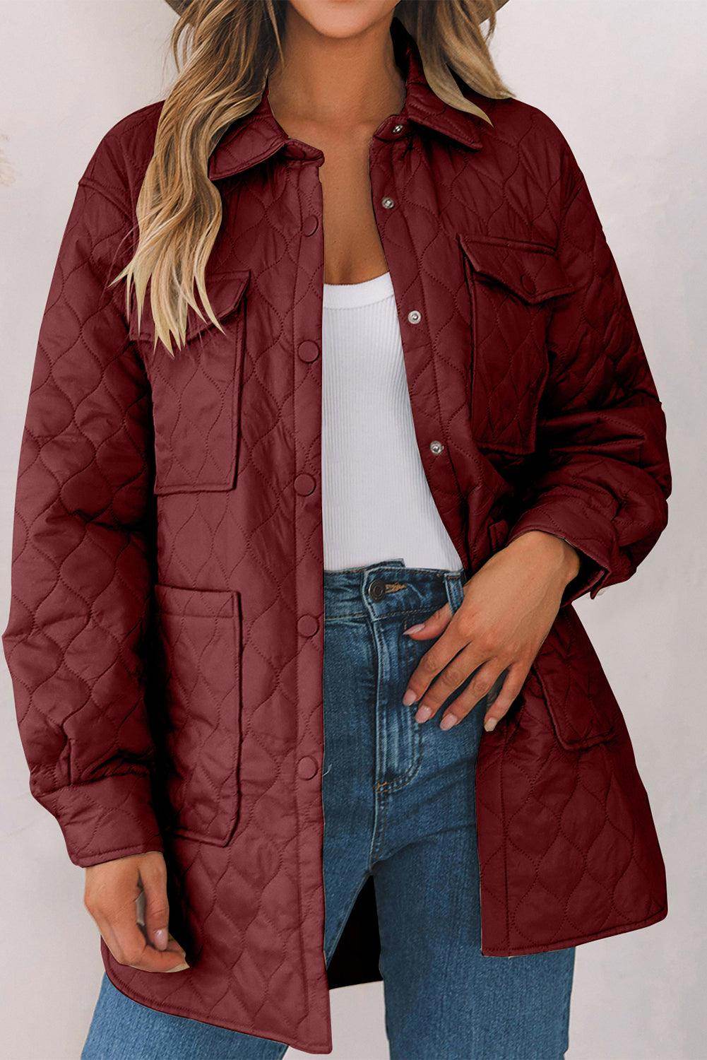 Snap Down Collared Winter Coat for Stylish Warmth - Selvanelle